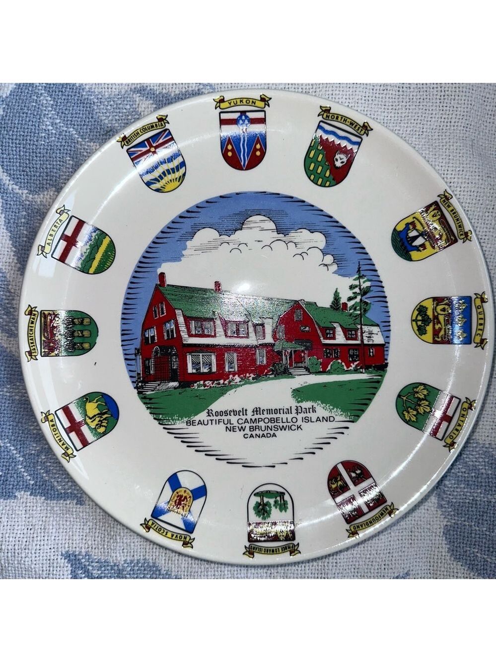 Pristine Vintage Roosevelt Memorial Park Canada Souvenir Collector’s Plate